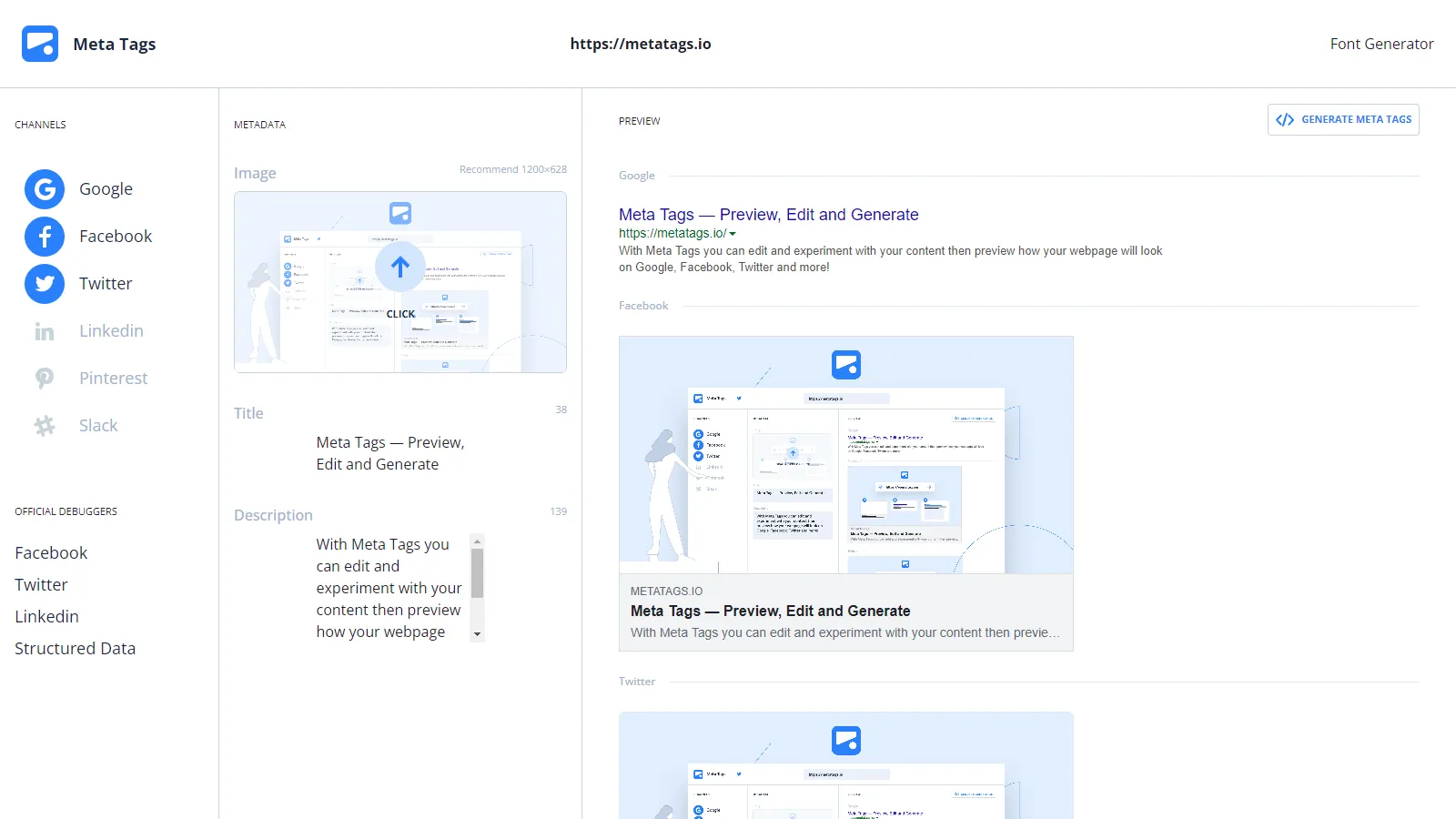 Screenshot of the web project