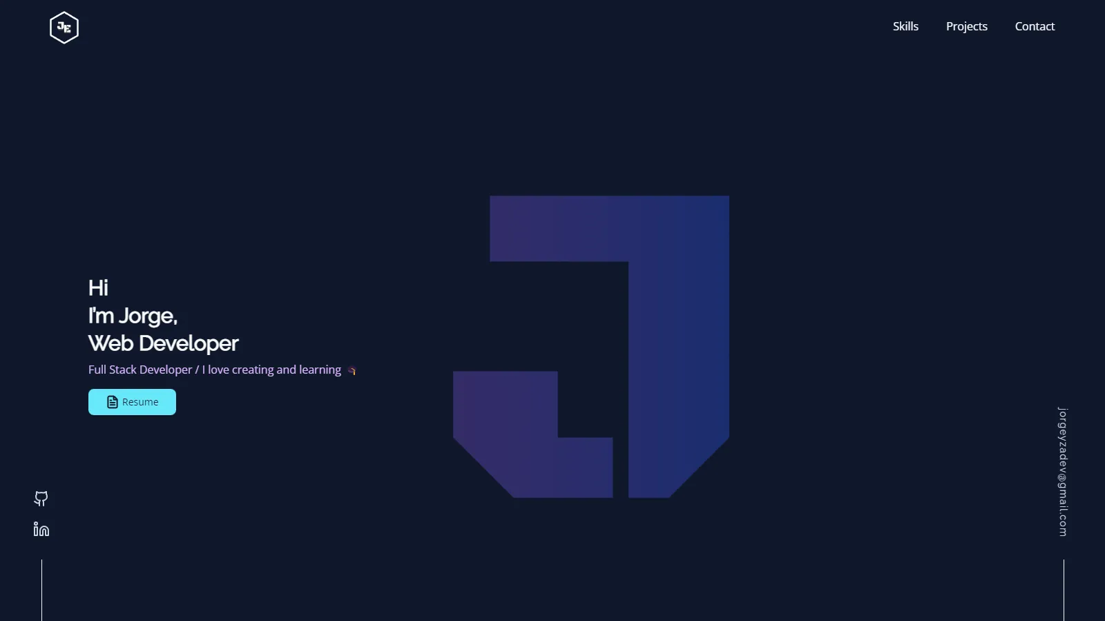 Screenshot of the web project