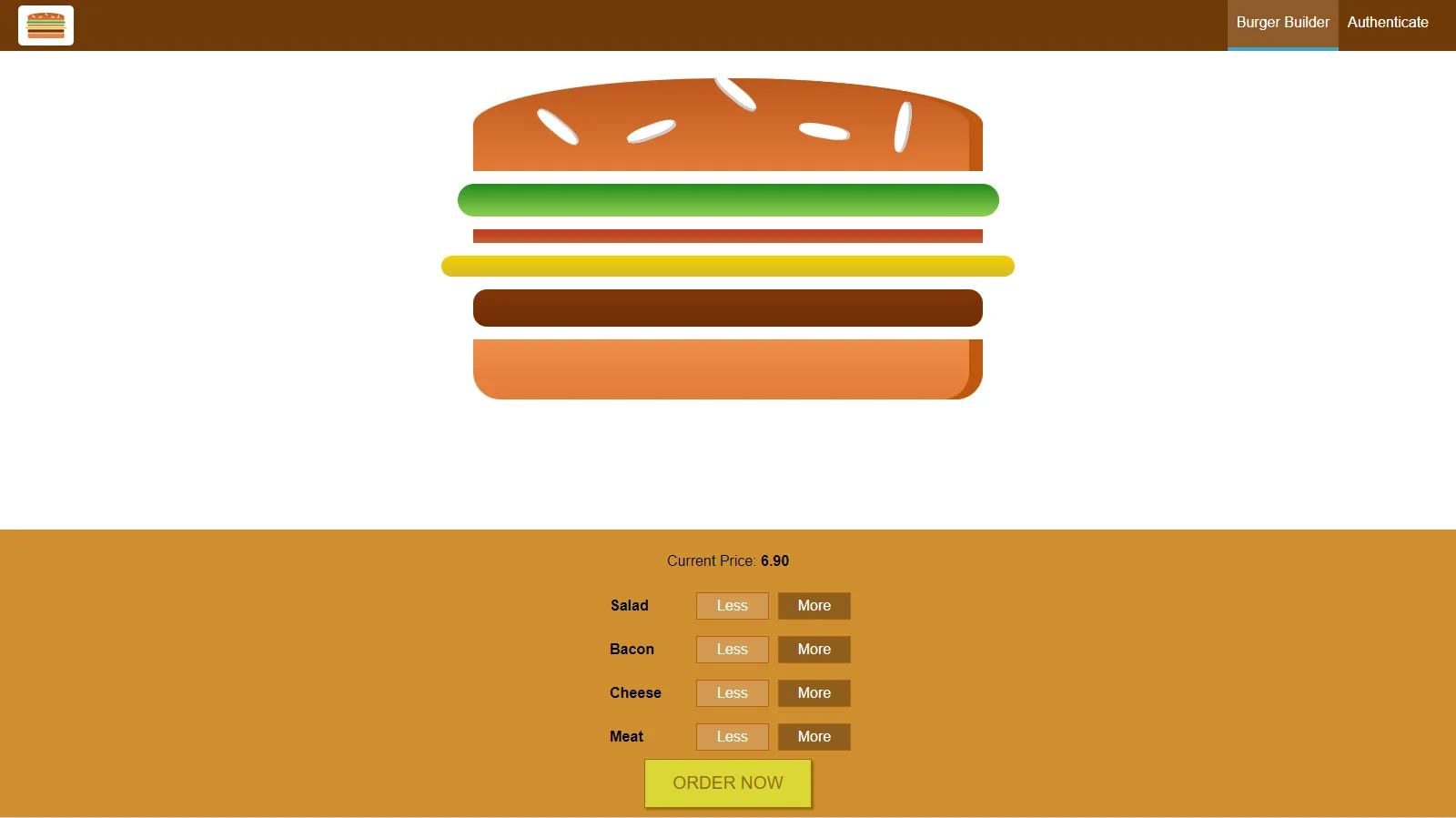 Screenshot of the web project